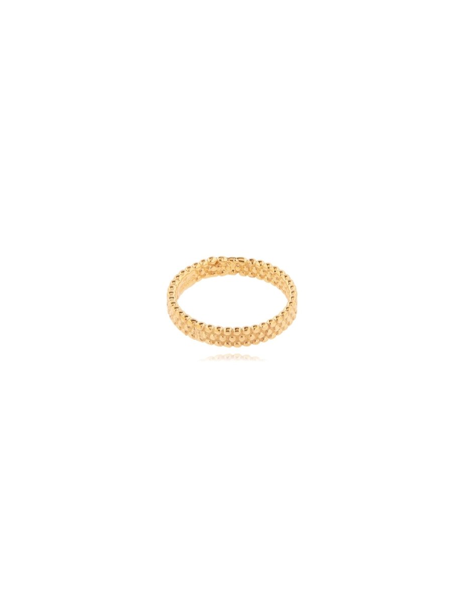 Silberring 3 reihig getupft 3,8 mm breit - Shanti Enterprise AG