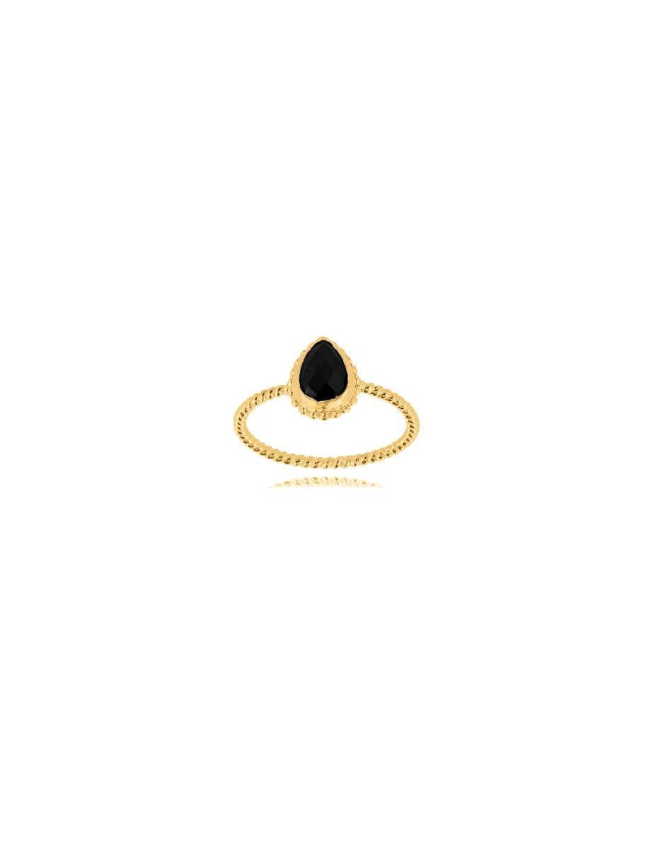Silberring Tropfen 10x8 mm facettiert gepunktet Schiene 1,4 mm breit Silber 925 - Shanti Enterprise AG