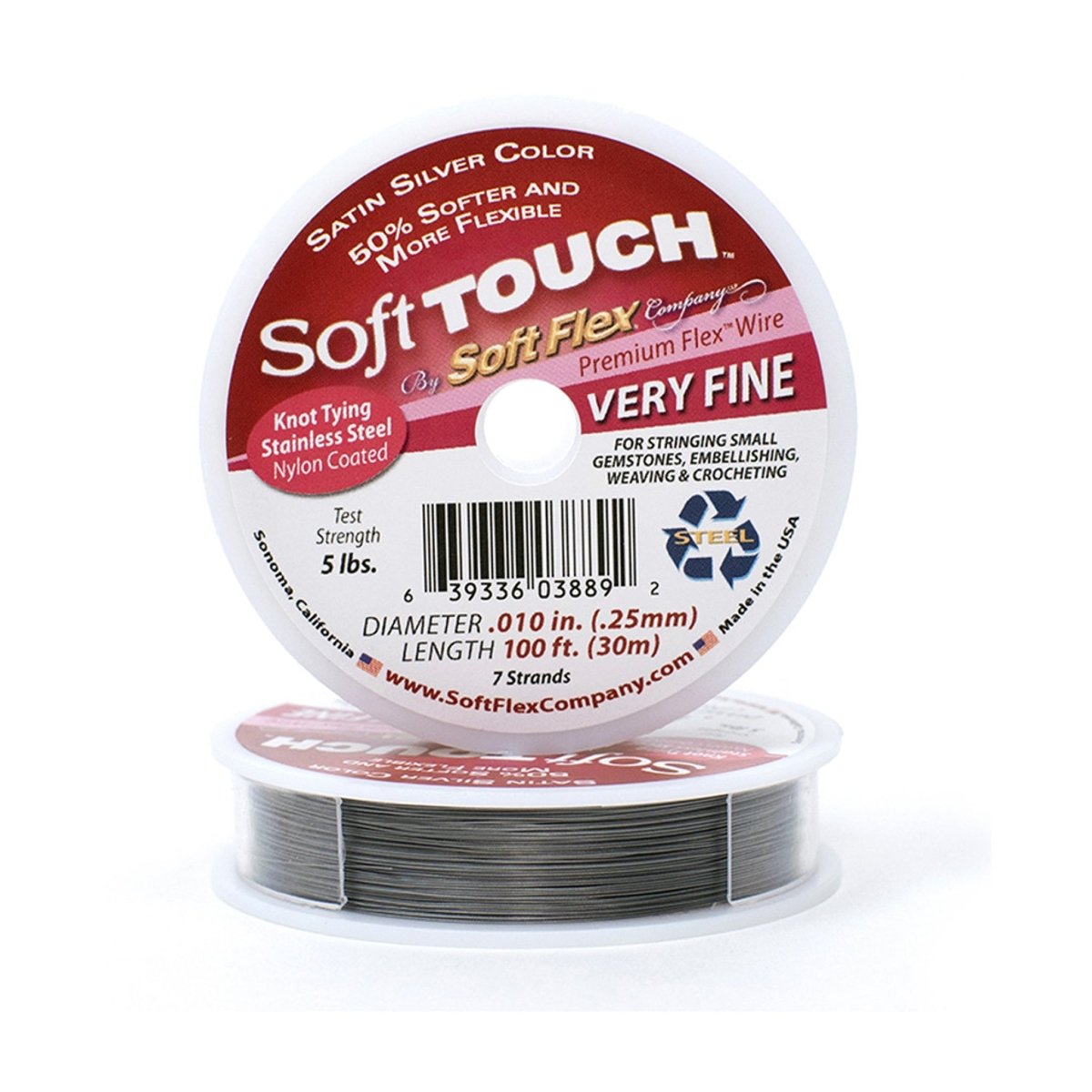 Soft Flex Soft Touch Satin Silver Draht Premium Beading Wire - Shanti Enterprise AG