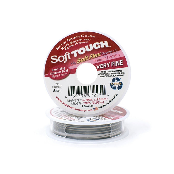 Soft Flex Soft Touch Satin Silver Draht Premium Beading Wire - Shanti Enterprise AG