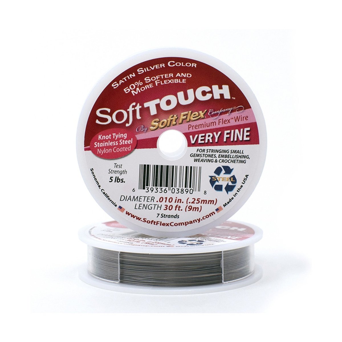 Soft Flex Soft Touch Satin Silver Draht Premium Beading Wire - Shanti Enterprise AG