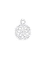Stern Plaquette 12 mm durchbrochen fein Öse fix ID 2.2 mm Silber 925 1 Pack = 2 Stk.