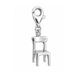 Stuhl  Anhänger Silber hell 19x9 mm mit Karabiner