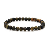 Tiger-Falkenauge Herren Armband matt rund 20 cm auf Elast