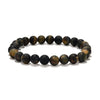 Tiger-Falkenauge Herren Armband matt rund 20 cm auf Elast - Shanti Enterprise AG