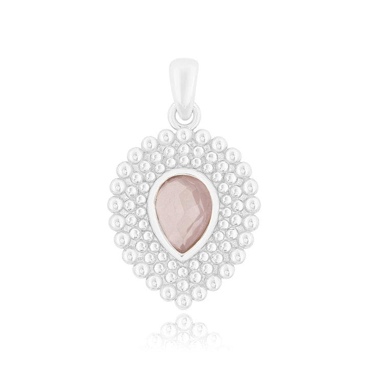 Tropfen Anhänger gepunktet mit Stein 16x14 mm mit V - Öse ID3.5x2.8 mm - Shanti Enterprise AG