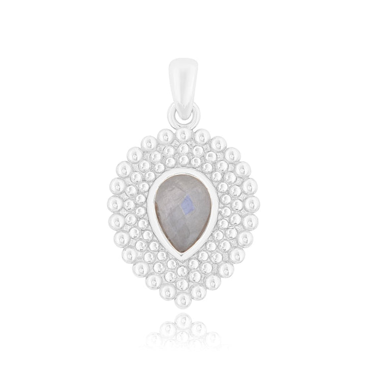 Tropfen Anhänger gepunktet mit Stein 16x14 mm mit V - Öse ID3.5x2.8 mm - Shanti Enterprise AG