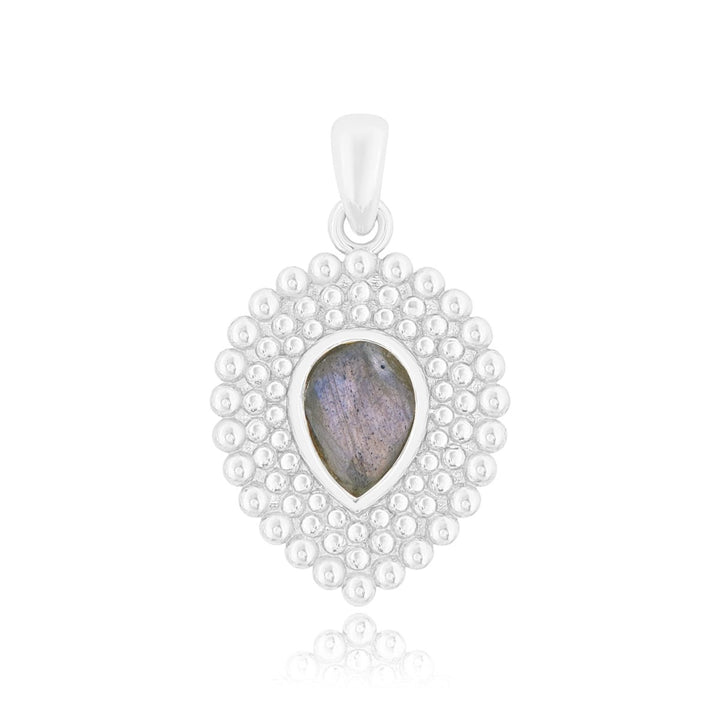 Tropfen Anhänger gepunktet mit Stein 16x14 mm mit V - Öse ID3.5x2.8 mm - Shanti Enterprise AG