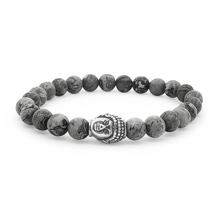 Urban Buddha Armband Herren 8 mm Edelstahl elastisch - Shanti Enterprise AG