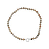 versteinerte Holz Kette sand Kugeln poliert 8 mm 43 cm lang geknüpft mit Federring Schloss 15 mm (Kopie) (Kopie) - Shanti Enterprise AG