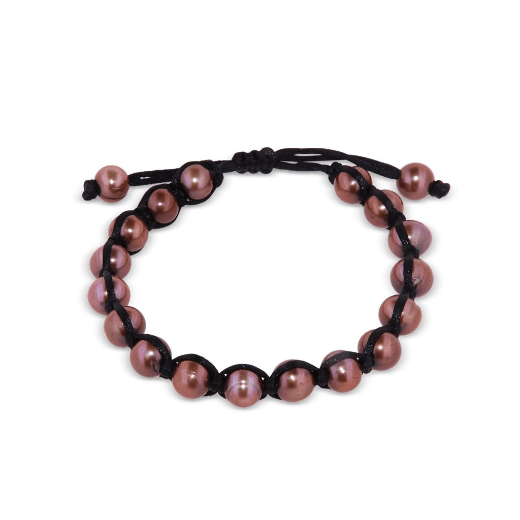 Viskose - Armband, mit 17 Perlen kupfer 1 - reihig, Grösse verstellbar - Shanti Enterprise AG