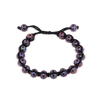 Viskose - Armband, mit 17 Perlen schwarz 1 - reihig, Grösse verstellbar - Shanti Enterprise AG