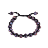 Viskose-Armband, mit 17 Perlen schwarz 1-reihig, Grösse verstellbar