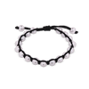 Viskose - Armband, mit 17 Perlen silber hell 1 - reihig, Grösse verstellbar - Shanti Enterprise AG