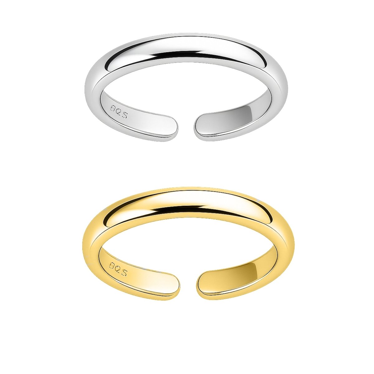 Zehenring 2.60 mm breit halbrund poliert offen Grössen verstellbar - Shanti Enterprise AG