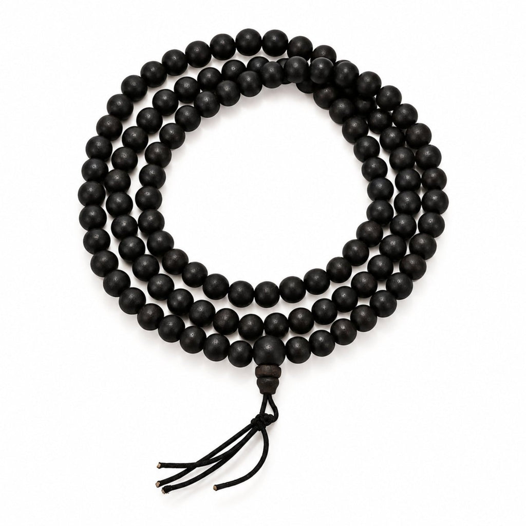 Zen Wood Herrenarmband Mala Adlerholz 108 Perlen dreifach gewickelt - Shanti Enterprise AG