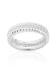 Zirkonia weiss 5 mm Ring facettiert Fassung Einkerbung Steine eingemittet Silber 925 ec - Shanti Enterprise AG