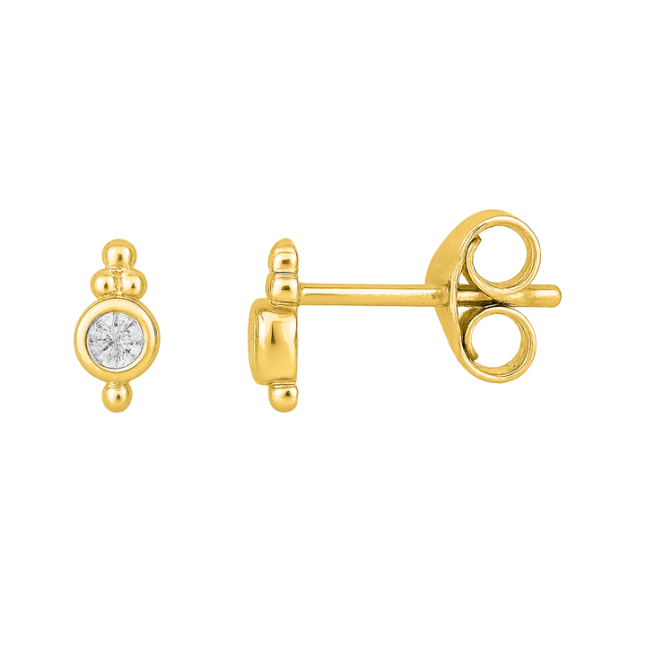 Zirkonia weiss Ohrstecker rund mit Punkten 3x6 mm - Shanti Enterprise AG