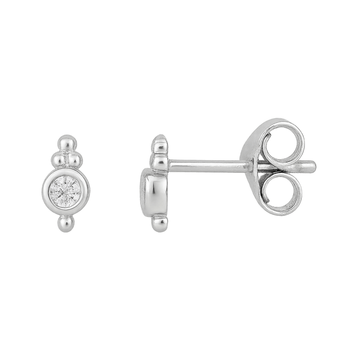 Zirkonia weiss Ohrstecker rund mit Punkten 3x6 mm - Shanti Enterprise AG