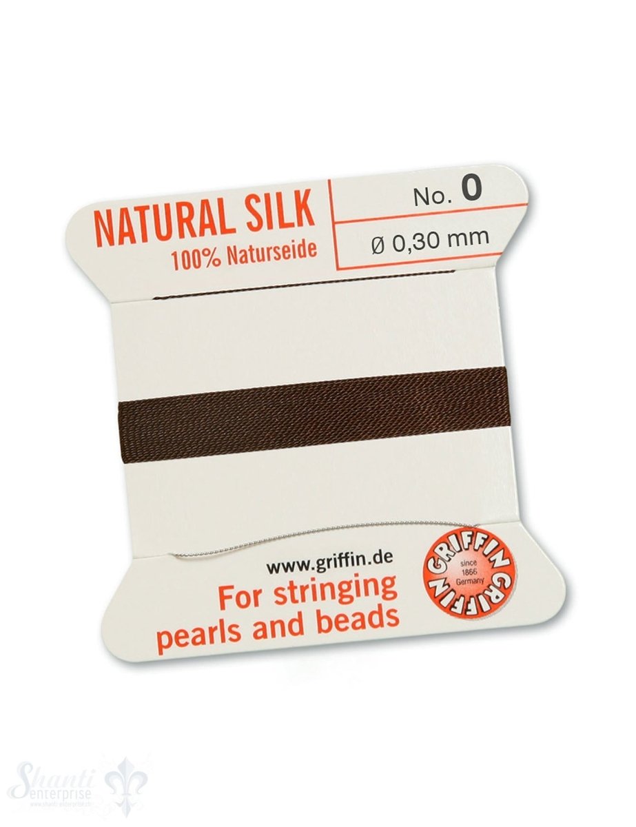 100 % Naturseide 2m 1 Nadel braun