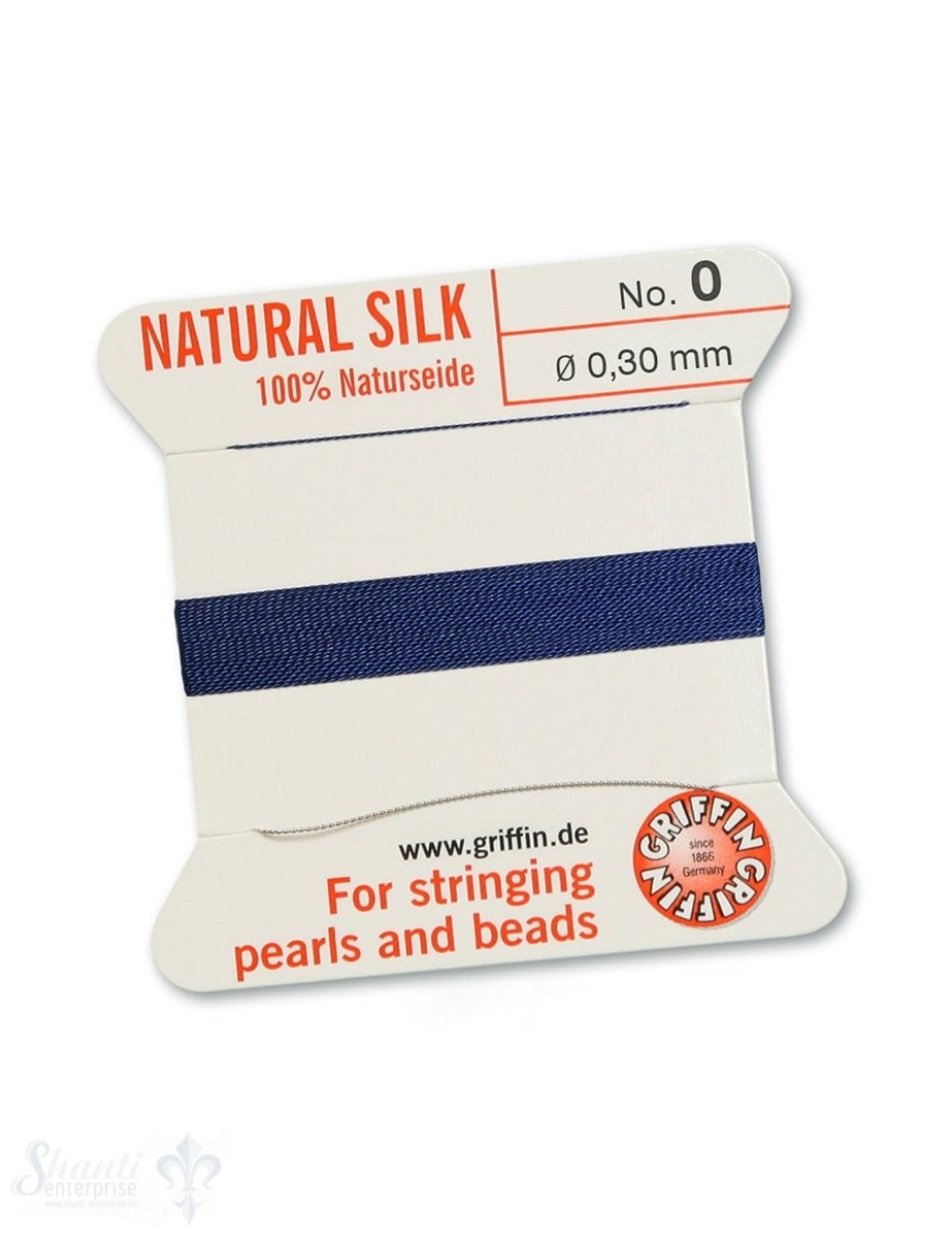 100 % Naturseide 2m 1 Nadel dunkelblau