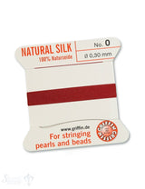 100 % Naturseide 2m 1 Nadel granatrot