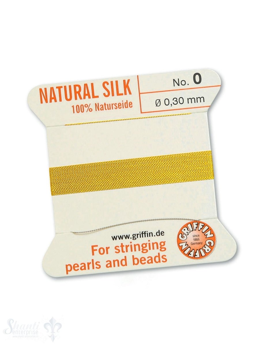 100 % Naturseide 2m 1 Nadel hellgelb