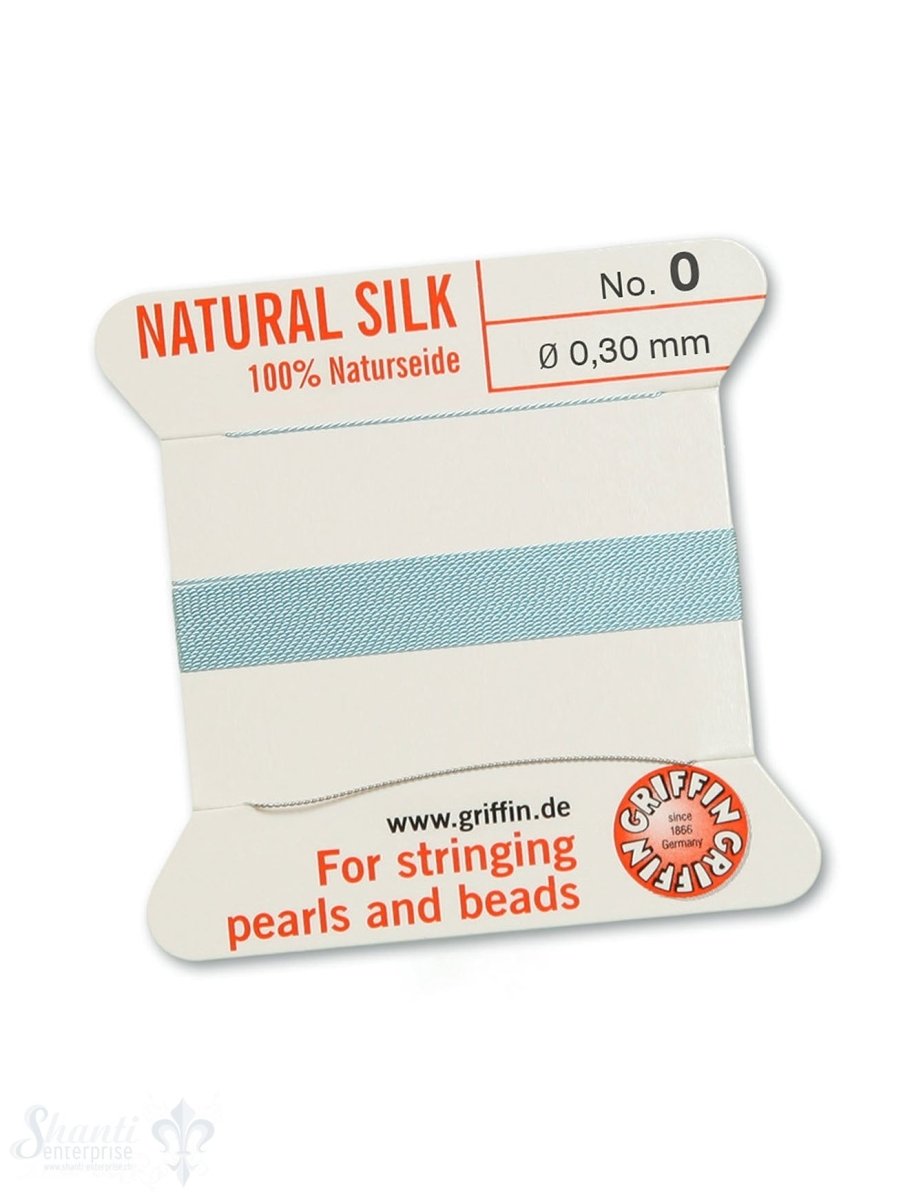 100 % Naturseide 2m 1 Nadel türkis