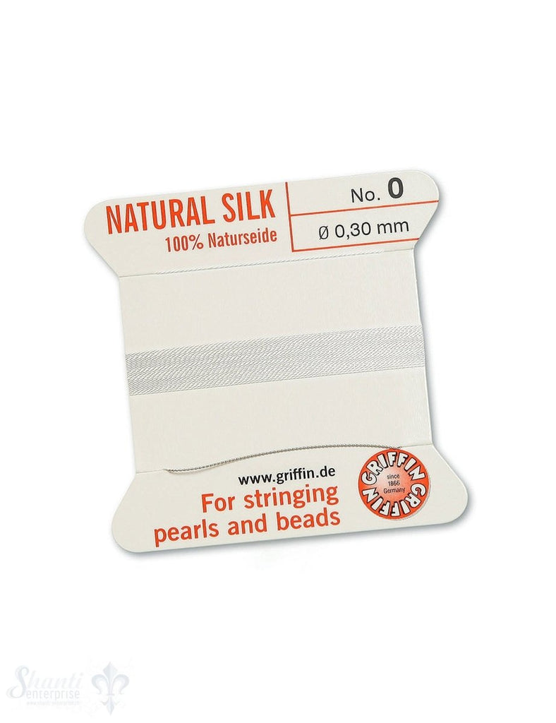 100 % Naturseide 2m 1 Nadel weiß