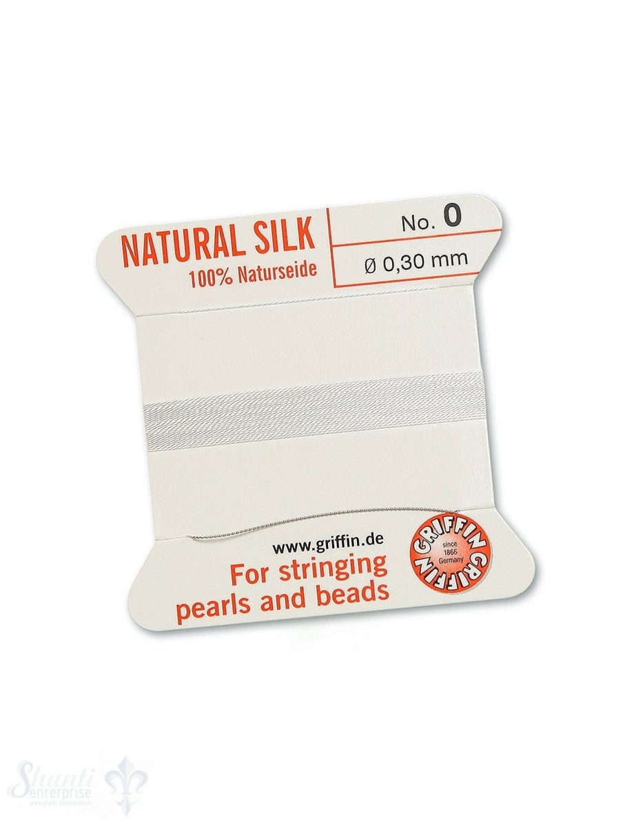 100 % Naturseide 2m 1 Nadel weiß