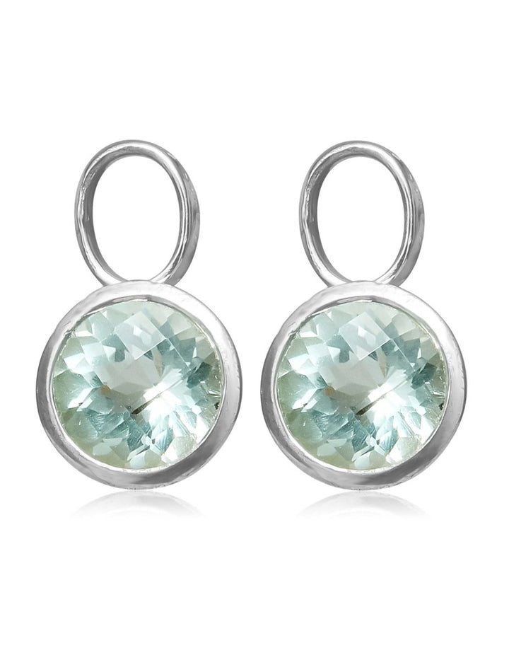 11 mm Anhänger für Creolen facettiert rund poliert mit Öse fix ID 6x4 mm Silber 925 - Shanti Enterprise AG