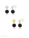 12 mm Ohrstecker Brisur Halbkugel 11 mm gepunktet am Stein eingehängt Silber 925 ec