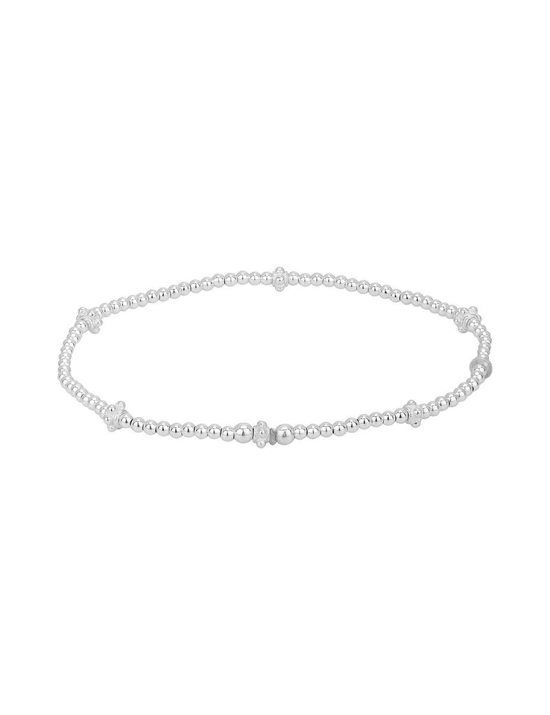 2 mm Armband Kugeln mit Zwischenteil 18.5 cm lang Silber 925