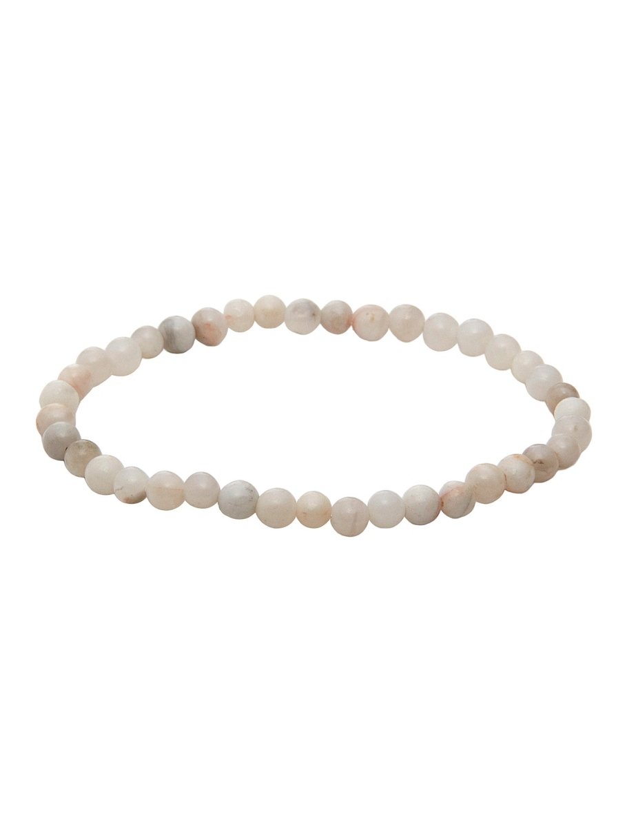 4 - 4,5- 5 mm Edelstein Armbänder poliert rund auf Elastik 18 cm