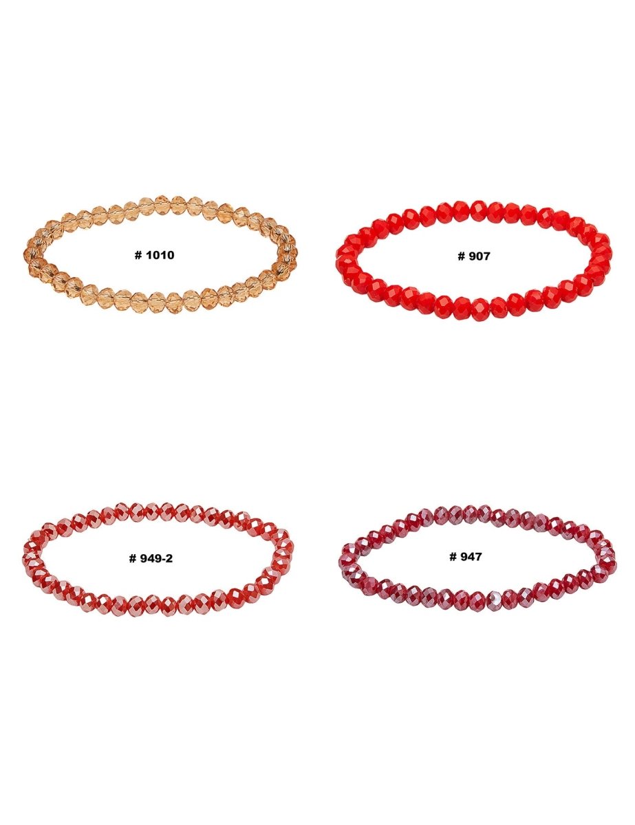 6 mm Zirkonia-Kristall buttons Armbänder facettiert auf Elast  18 cm