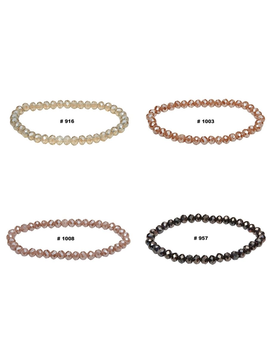 6 mm Zirkonia-Kristall buttons Armbänder facettiert auf Elast  18 cm