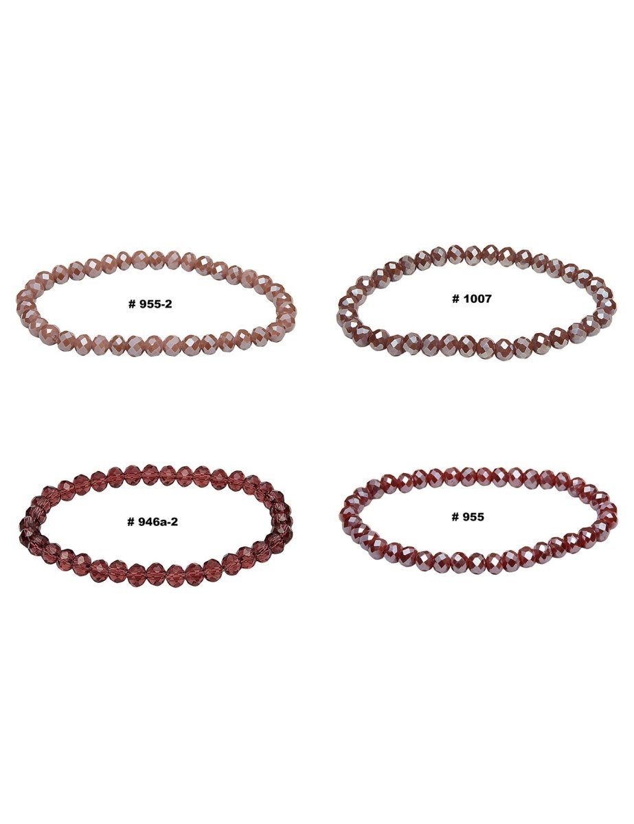 6 mm Zirkonia-Kristall buttons Armbänder facettiert auf Elast  18 cm