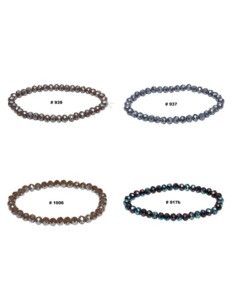 6 mm Zirkonia-Kristall buttons Armbänder facettiert auf Elast  18 cm