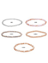 6 mm Zirkonia-Kristall buttons Armbänder facettiert auf Elast  18 cm