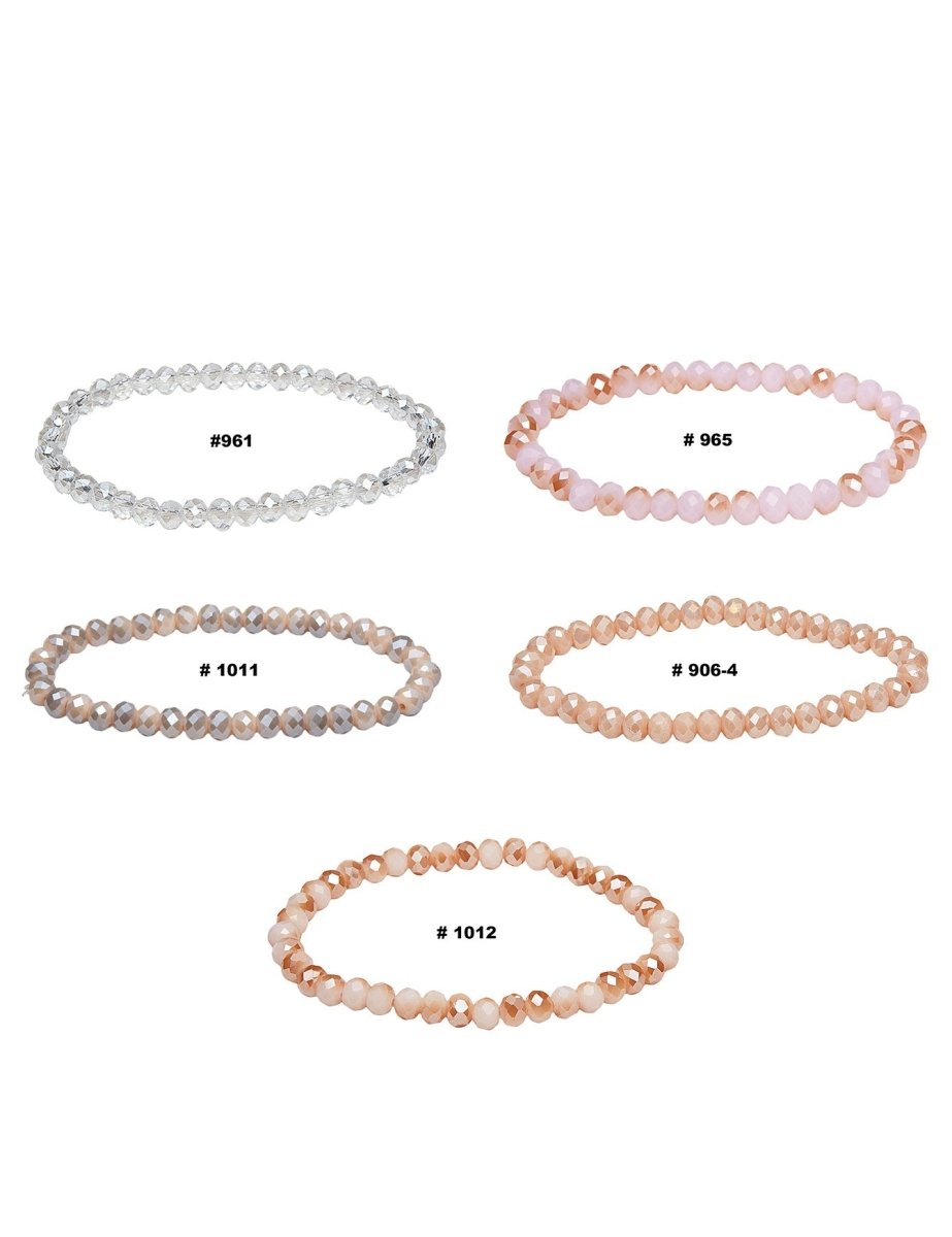6 mm Zirkonia-Kristall buttons Armbänder facettiert auf Elast  18 cm