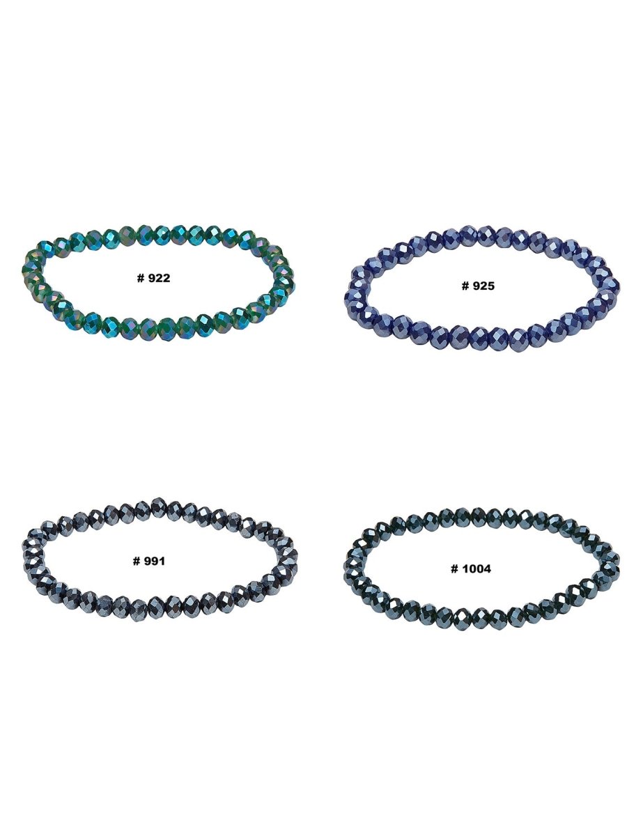 6 mm Zirkonia-Kristall buttons Armbänder facettiert auf Elast  18 cm