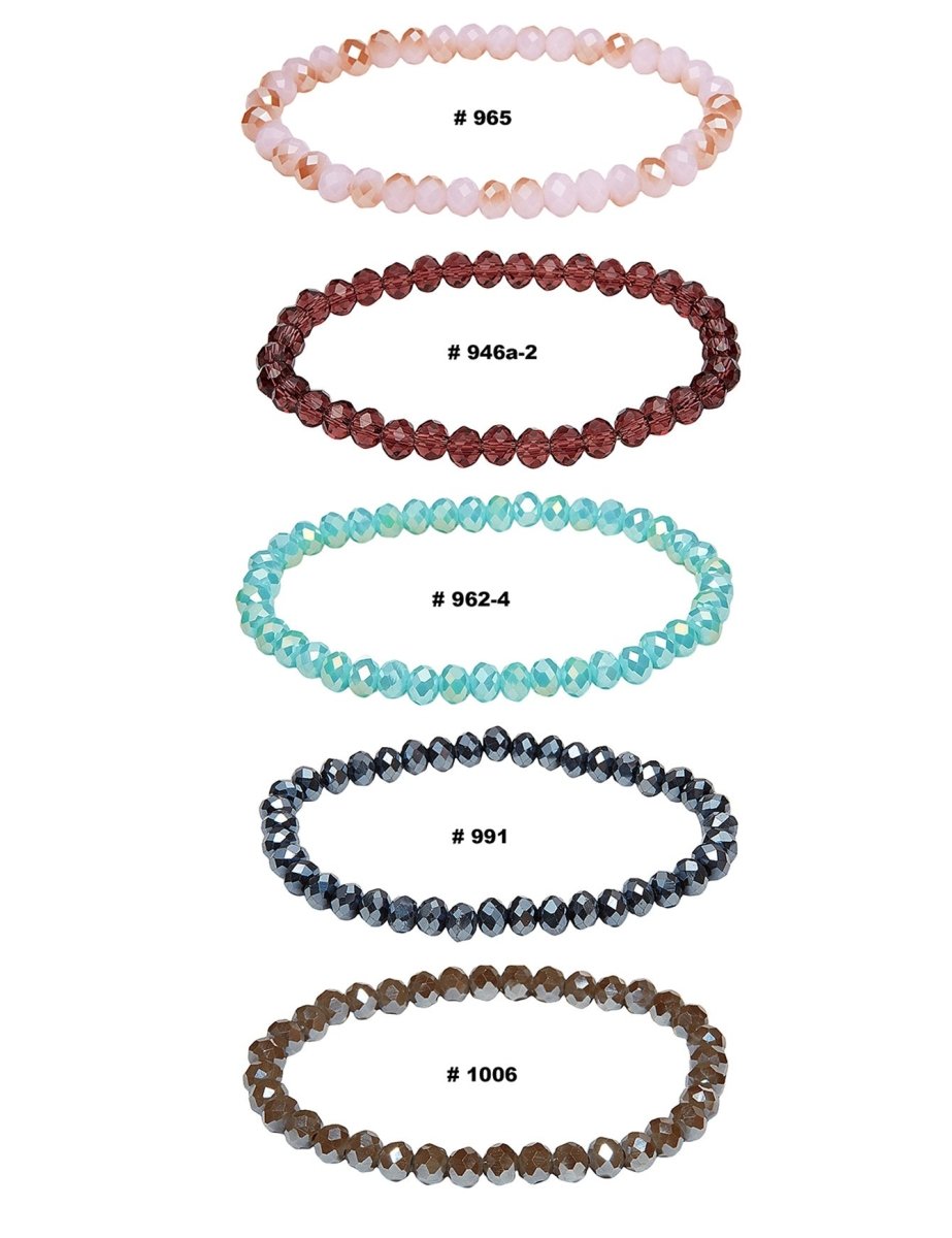 6 mm Zirkonia-Kristall buttons Armbänder facettiert auf Elast  18 cm