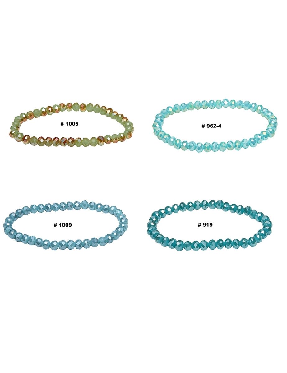 6 mm Zirkonia-Kristall buttons Armbänder facettiert auf Elast  18 cm