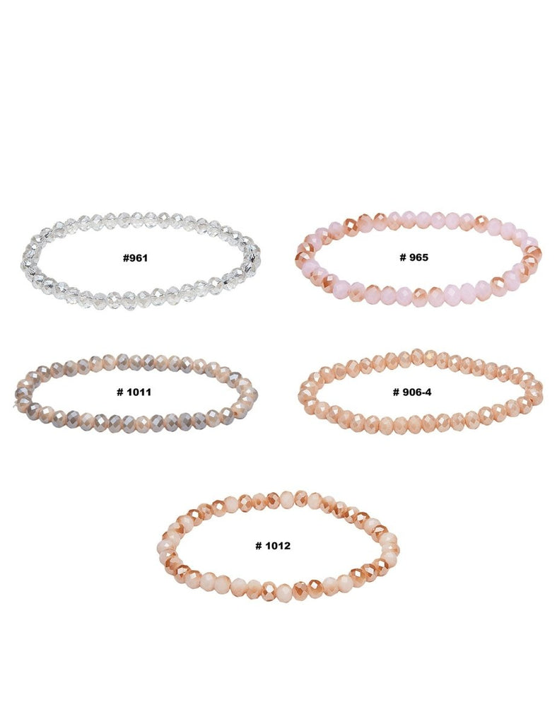 6 mm Zirkonia-Kristall buttons Armbänder facettiert auf Elast  18 cm