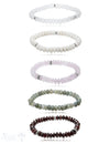 8 mm buttons Edelstein Armbänder mit 3 Silberteile facettiert auf Elastik 19 cm - Shanti Enterprise AG