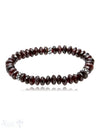 8 mm buttons Edelstein Armbänder mit 3 Silberteile facettiert auf Elastik 19 cm - Shanti Enterprise AG