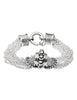 8- reihiges Rollo Braccelet & Zwischteile mit Federring 19 cm lang Silber 925