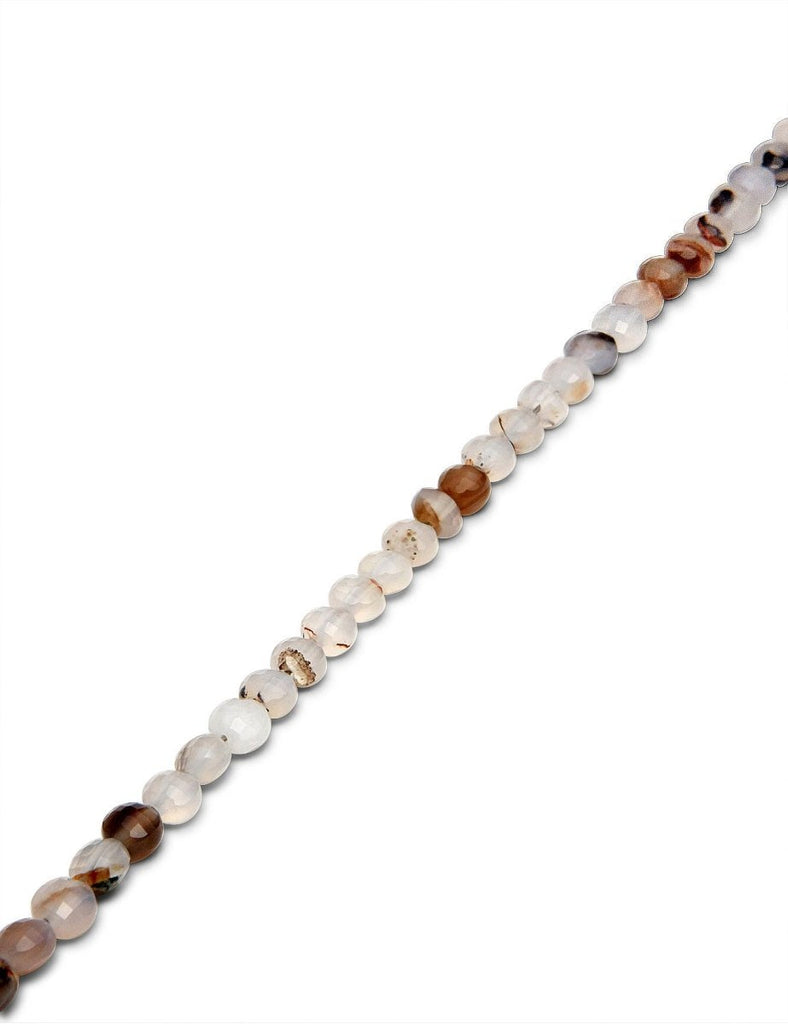 Achat Strang weiss facettiert Disk dick 6 mm mit braun u.orange Einschlüsse AAA (6.1-6.3 mm) 4.7 mm