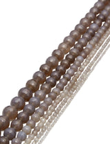 Achatkette taupe AAA 40-42 cm lang facettiert