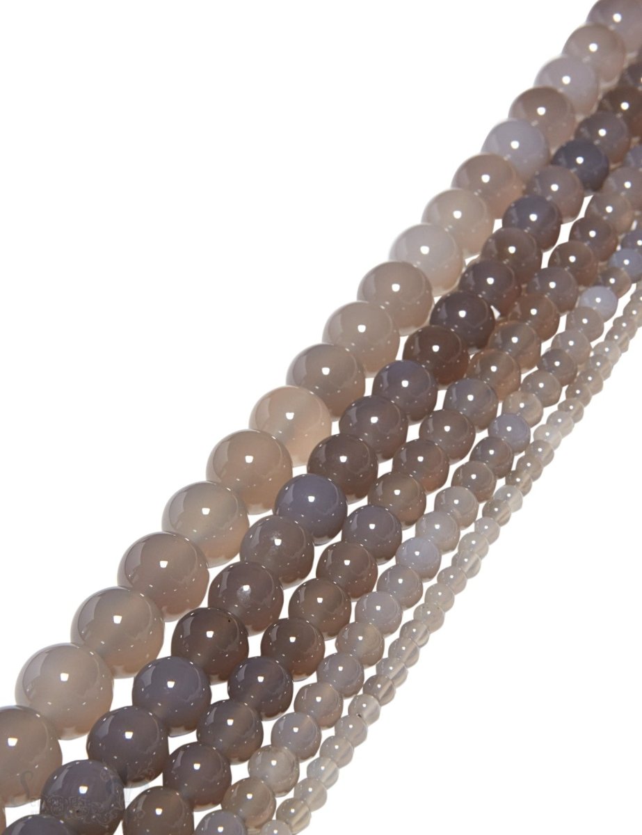 Achatkette taupe AAA 40-42 cm lang poliert